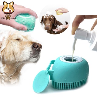 2 in 1 Pet Shampoo Dispenser＆Massage Comb Dog Brush Comb Pet Dog Grooming Shower Brush for Dogs Cats