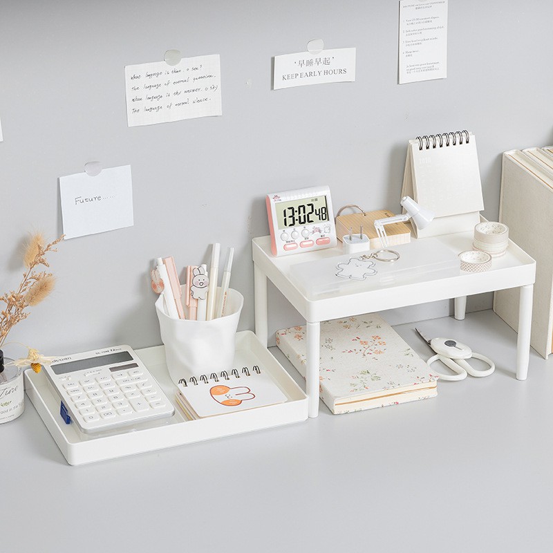 2 Layers Cosmetics Storage Rack Office Shelf Desk Organizer