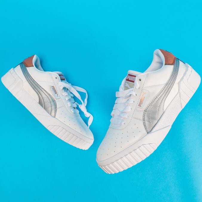 100% Original Puma Cali Puma White Silver Sneakers Shoes For Women's |  Shopee Philippines
