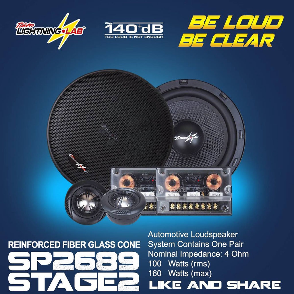LIGHTNING LAB STAGE 2 COMPONENT CAR SPEAKER SET SP2689 CAR AUTO