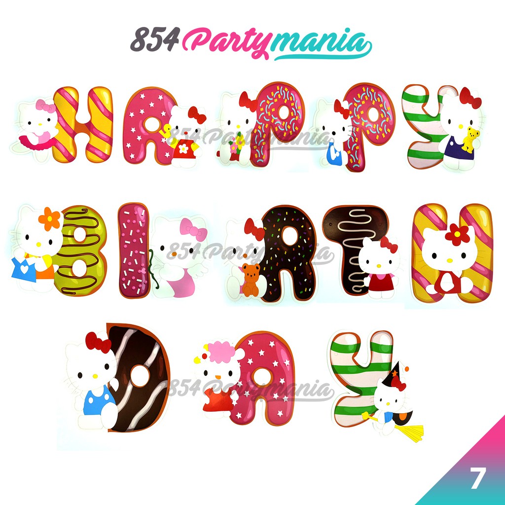 hello kitty disney 2 happy birthday banner party decor classic disney letter banner birthday decor shopee philippines