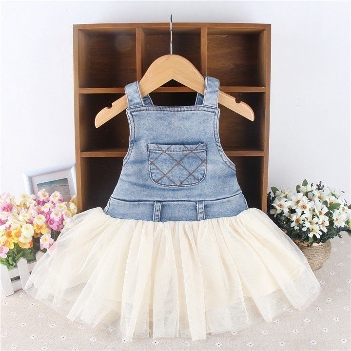 denim tulle dress