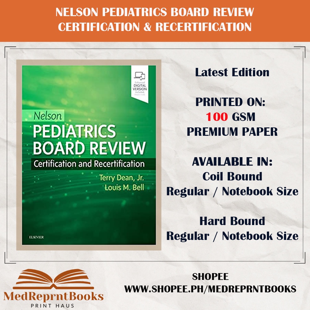 NELSON PEDIATRICS BOARD REVIEW CERTIFICATION AND RECERTIFICATION | Shopee Philippines NELSON PEDIATRICS BOARD REVIEW CERTIFICATION AND RECERTIFICATION | Shopee Philippines