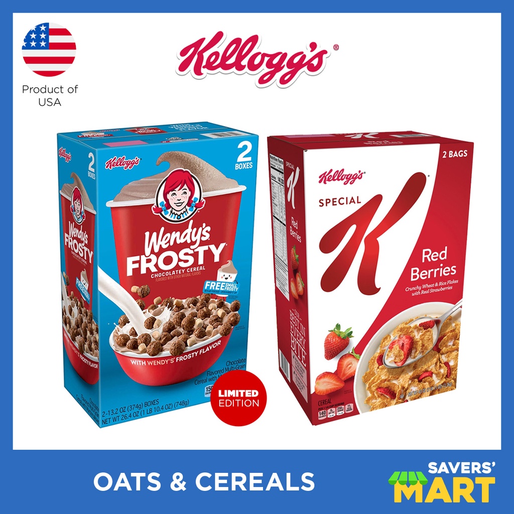 Kellogg's Wendys Frosty Chocolatey, Special K Red Berries Cereals (2 ...