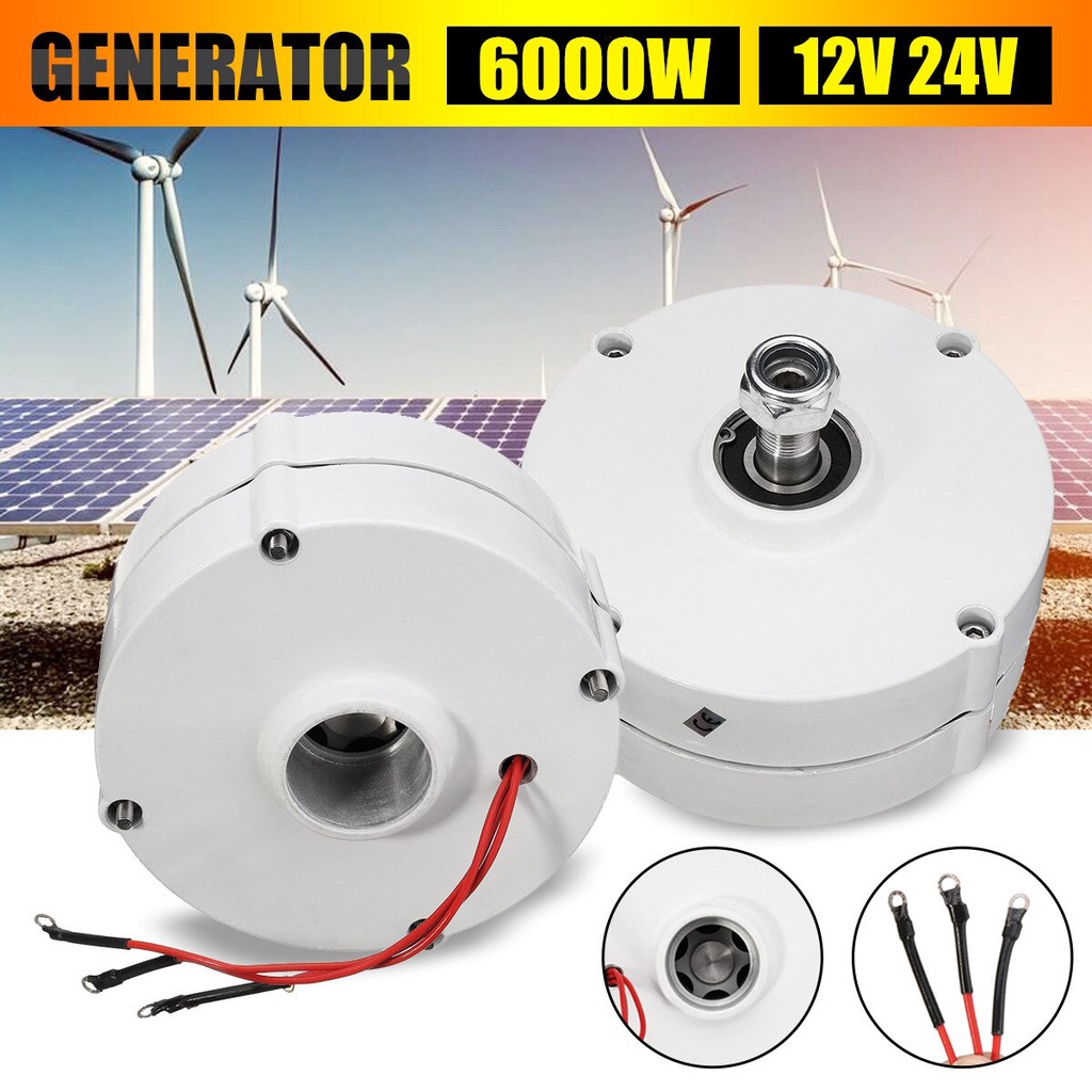 6000W AC 12V 24V Permanent Generator Gearless 3 Phase