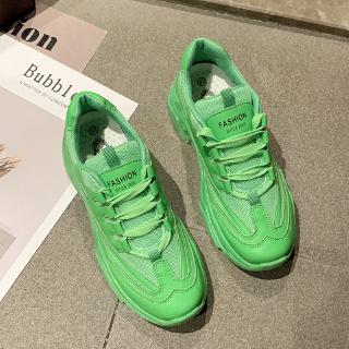 green platform sneakers