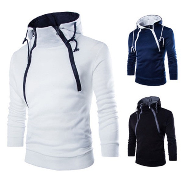 double zipper hoodie jacket