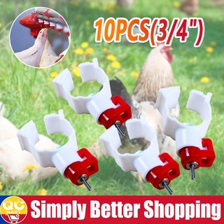 10PCS Chicken Nipple Drinker Automatic Water Nipple Mouth Drinker for Chicken Pipe Diameter 20mm