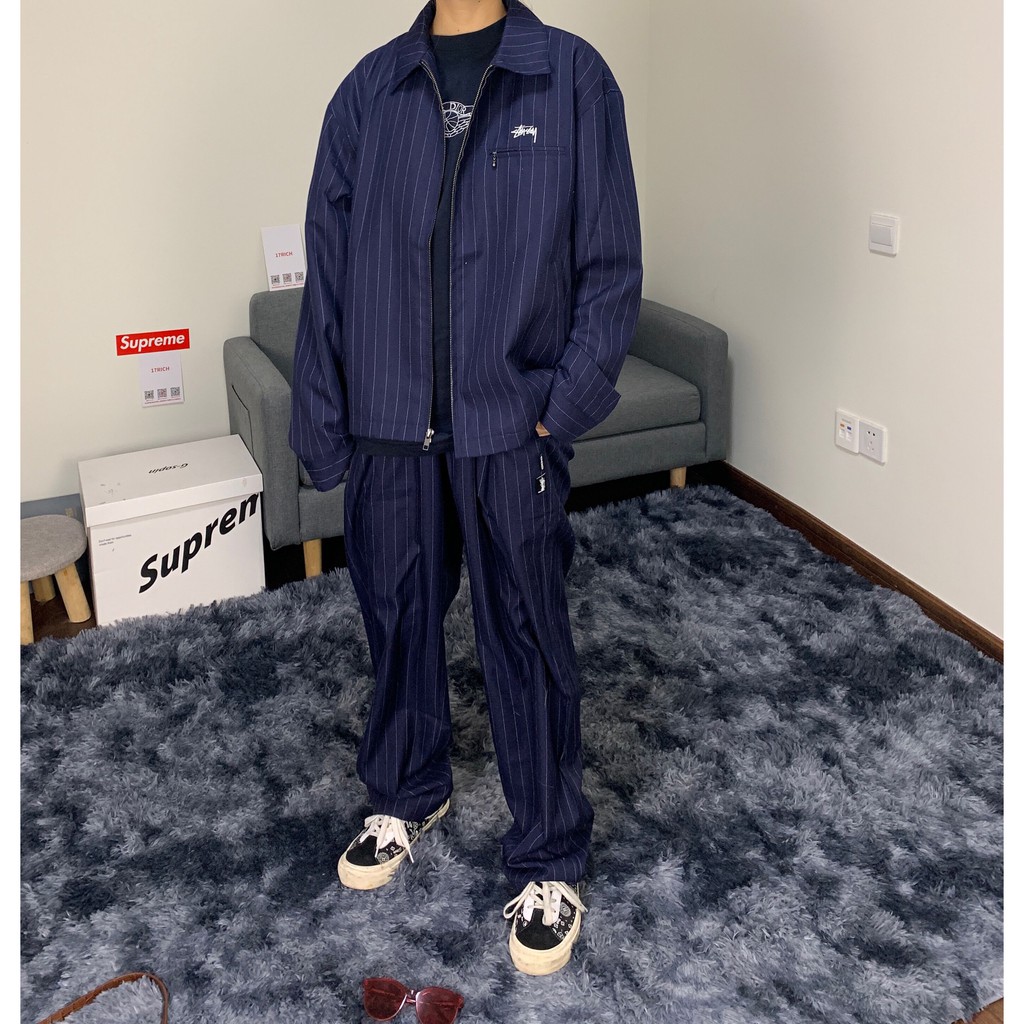 STUSSY × CDG PIN STRIPED セットアップ - ブルゾン