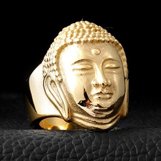 Fashion Punk Personalized Religion Shriman Muni Buddha Portrait Men Ring Jewelry #3