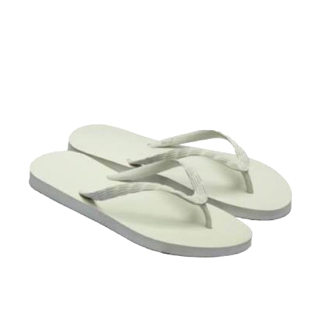 white beach slippers