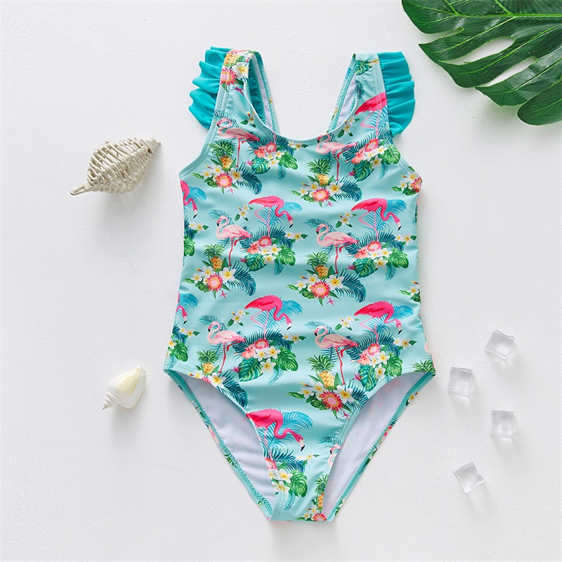 3-10T Baby and Little Girls One-Piece Swimwear Ruffle Shoulder NEW 2022 ...