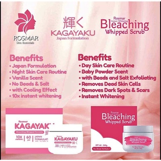 ROSMAR BLEACHING SCRUB Rosmar Kagayaku Whipped Scrub 100grams & 300grams no rinse formula Whitening