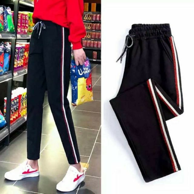 red track pants womens