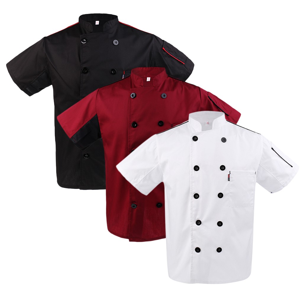New Chef Apparel Chefs Jacket Mesh Sleeve Professional Kitchen Uniforms