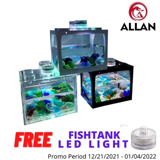 NEW COLOR Small Fish Tank Small Creative Ecological Tank Micro Landscape Fighting With LED Light