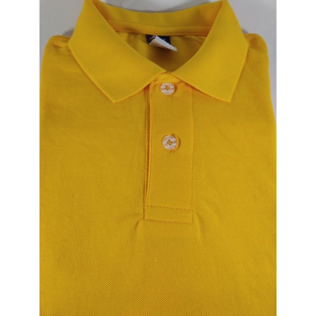 blue and gold polo shirt