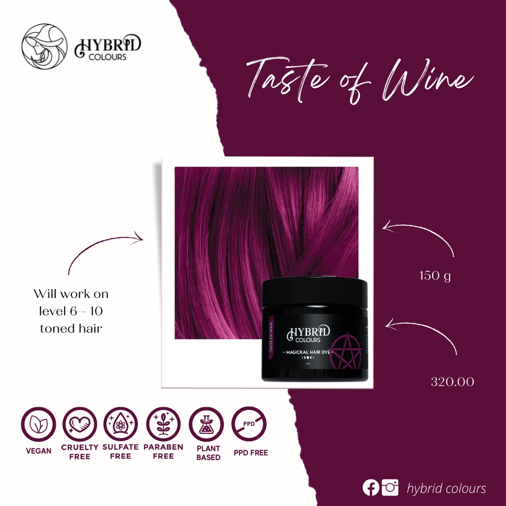 Hybrid Colours Magickal Hair Dye 150g Taste of Wine Shopee Philippines