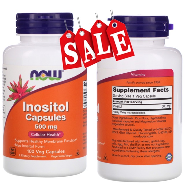 NOW FOODS Inositol Capsules, 500 Mg, 100 Veg Capsules | Shopee Philippines