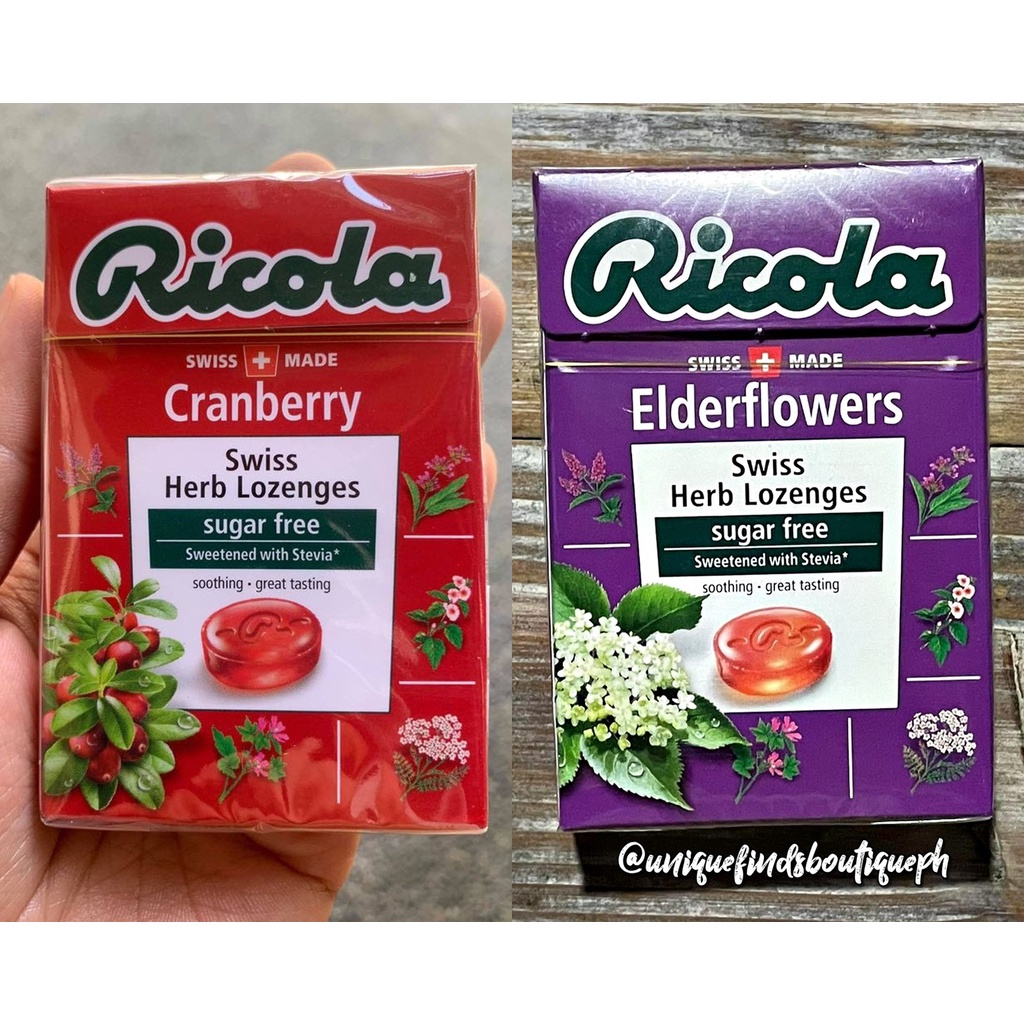 Ricola Swiss Herb Lozenges Cranberry Elderflowers sugar free hard candy w/ Stevia Diabetic