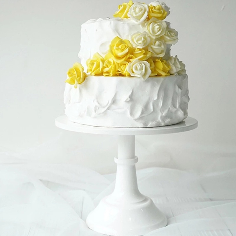 Metal Iron Cake Stand Round Pedestal Dessert Holder Cupcake Display Rack Bakeware White Wedding Party Decoration