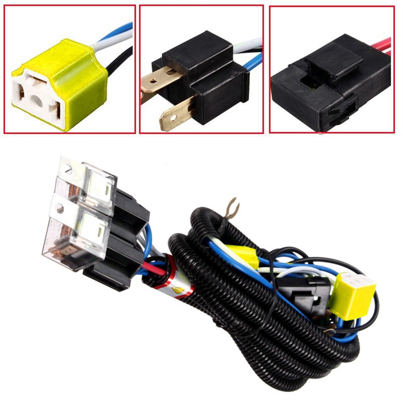 H4 Ceramic Relay Wiring Harness 2Headlamp Light Bulb Fix Dim | Shopee
