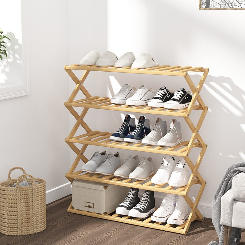 5 Tier Bamboo Shoe Rack Organizer Wooden Storage Shelves Stand Shelf 5 Layer Space Saving Shoe Rack Shopee Philippines