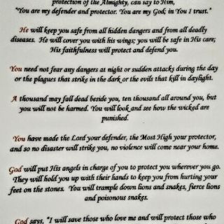 Psalm 91 (God Our Protector) Laminated Handy Kraft and White Cardstock ...