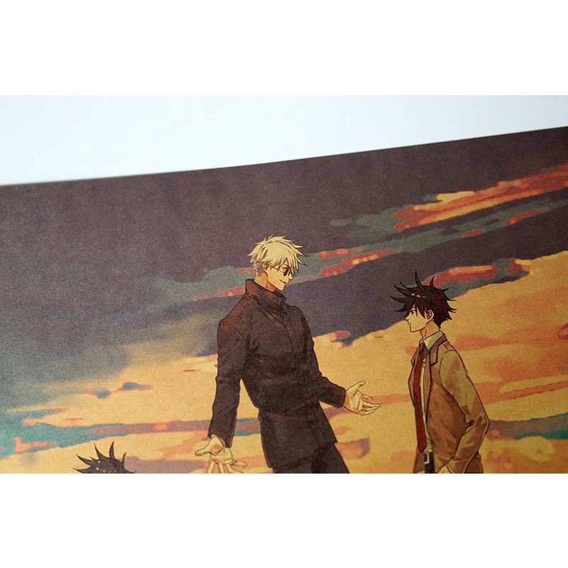 Jujutsu Kaisen “Fushiguro Megumi&Gojo Satoru” Retro poster Kraft Paper Wallpaper wall poster  Paintings 70*25cm