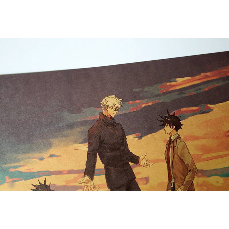 Jujutsu Kaisen “Fushiguro Megumi&Gojo Satoru” Retro poster Kraft Paper Wallpaper wall poster Paintings 70*25cm