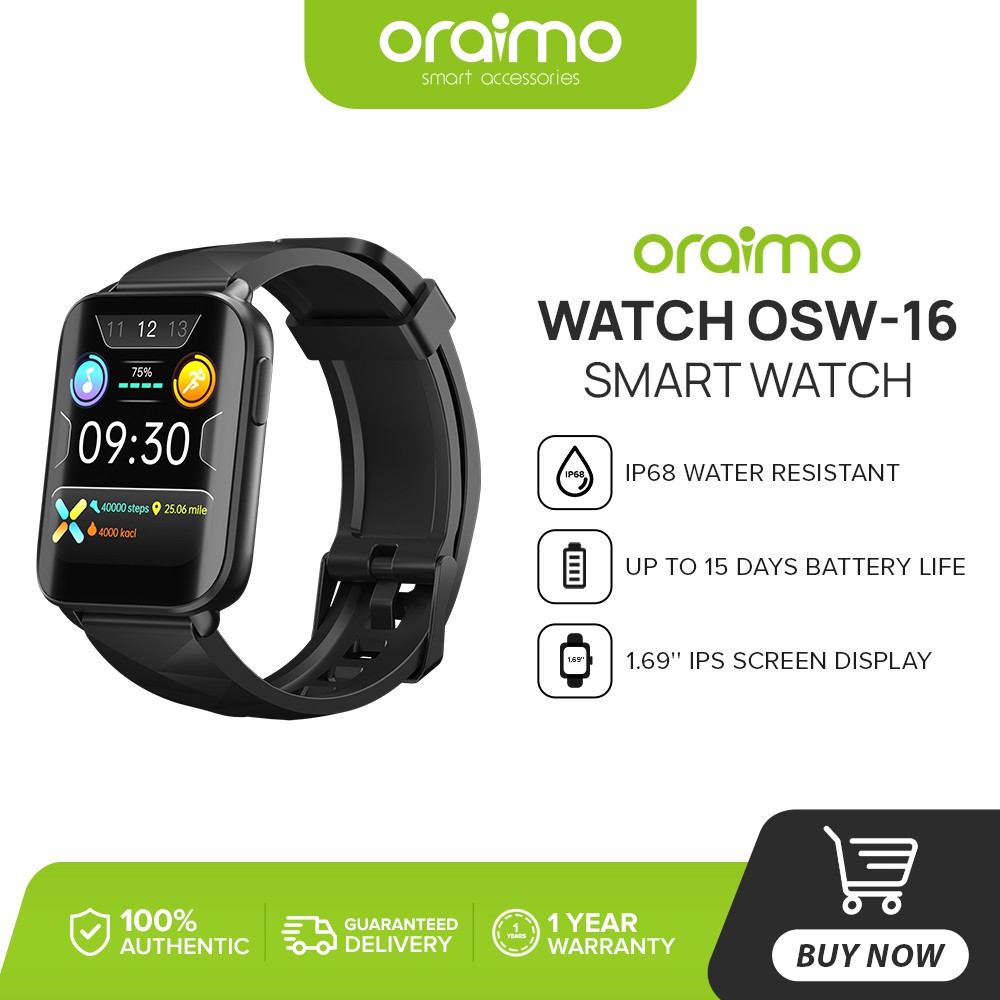 Oraimo Watch OSW16 Smart Watch IPS Curved Display IP68 Water