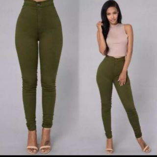 army green high waisted shorts