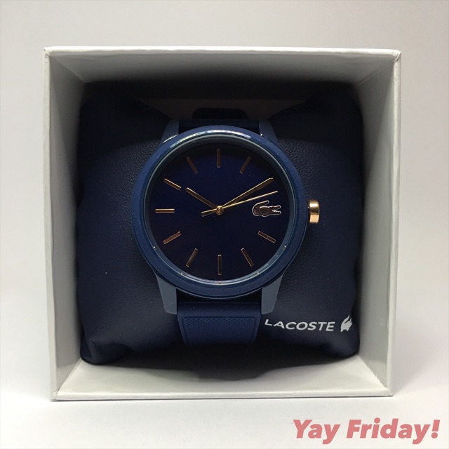 lacoste 12.12 watch black and blue