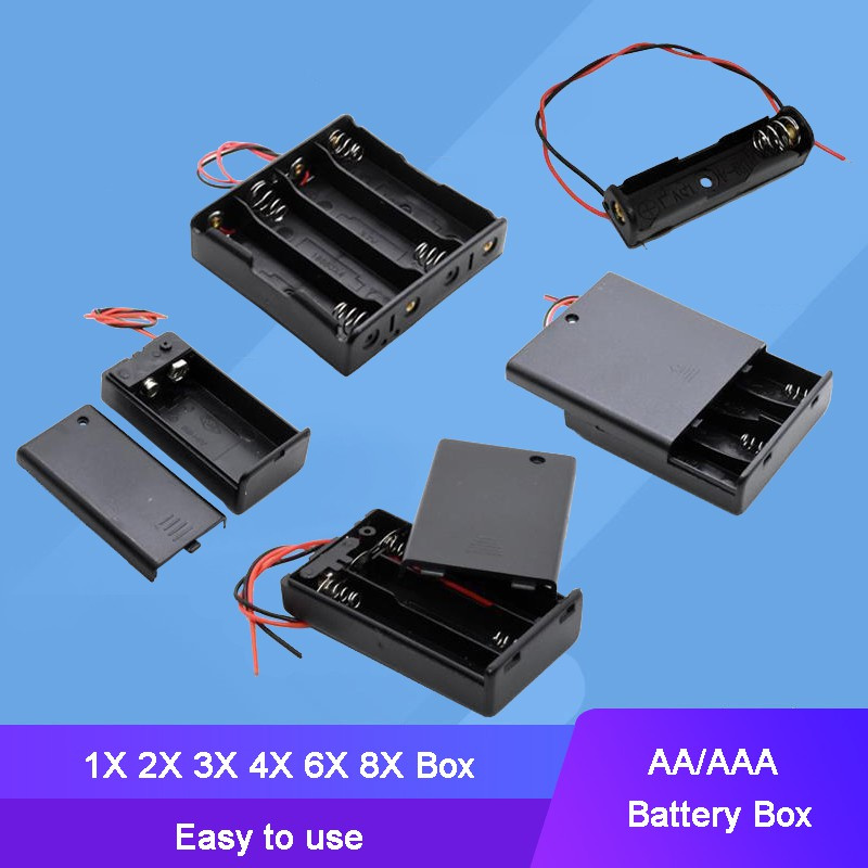 2/3/4 x AAA Battery Holder Batteries Box Battery Plastic Storage Case With Wire 