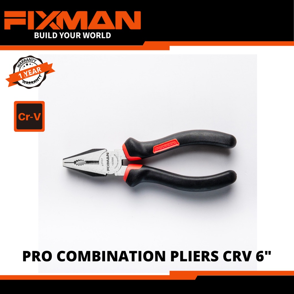 FIXMAN Industrial Combination Linesman Pliers Pro CrV (6" 160mm) And