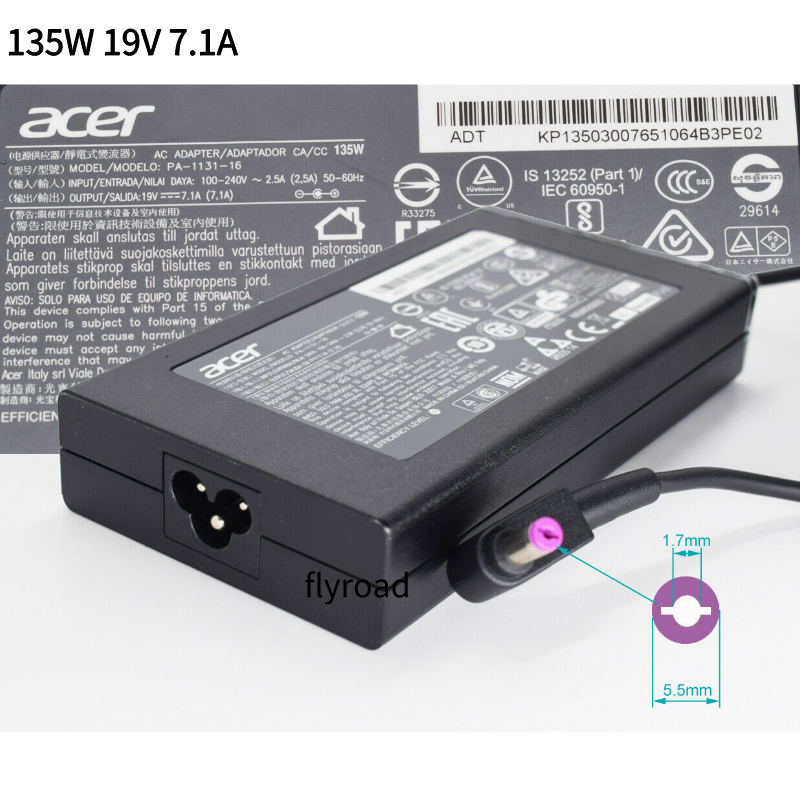 19V 7.1A 135W Acer Nitro 5 Charger Adapter For AN51543 AN51553 ASPIRE V15 Laptop Shopee