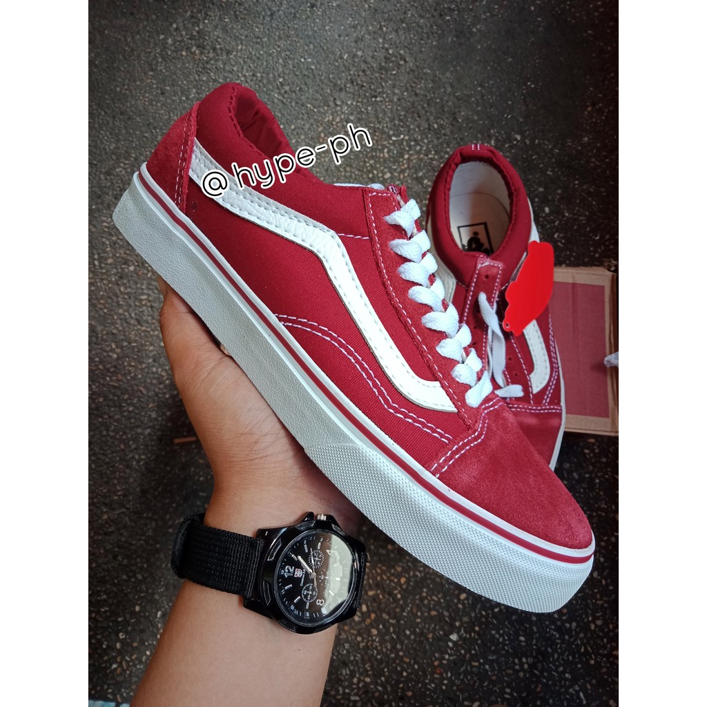 vans old skool wine color