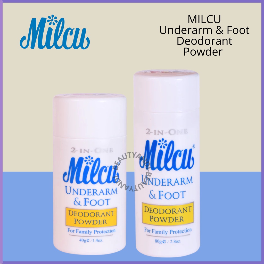MILCU Underarm & Foot Deodorant Powder 40g & 80g Personal Care Bath