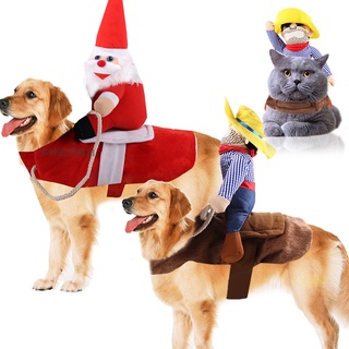 MOLI Pet Clothes Big Dog Cat Supplies Riding Costume Transformation Halloween Santa Strange Small Medium Large