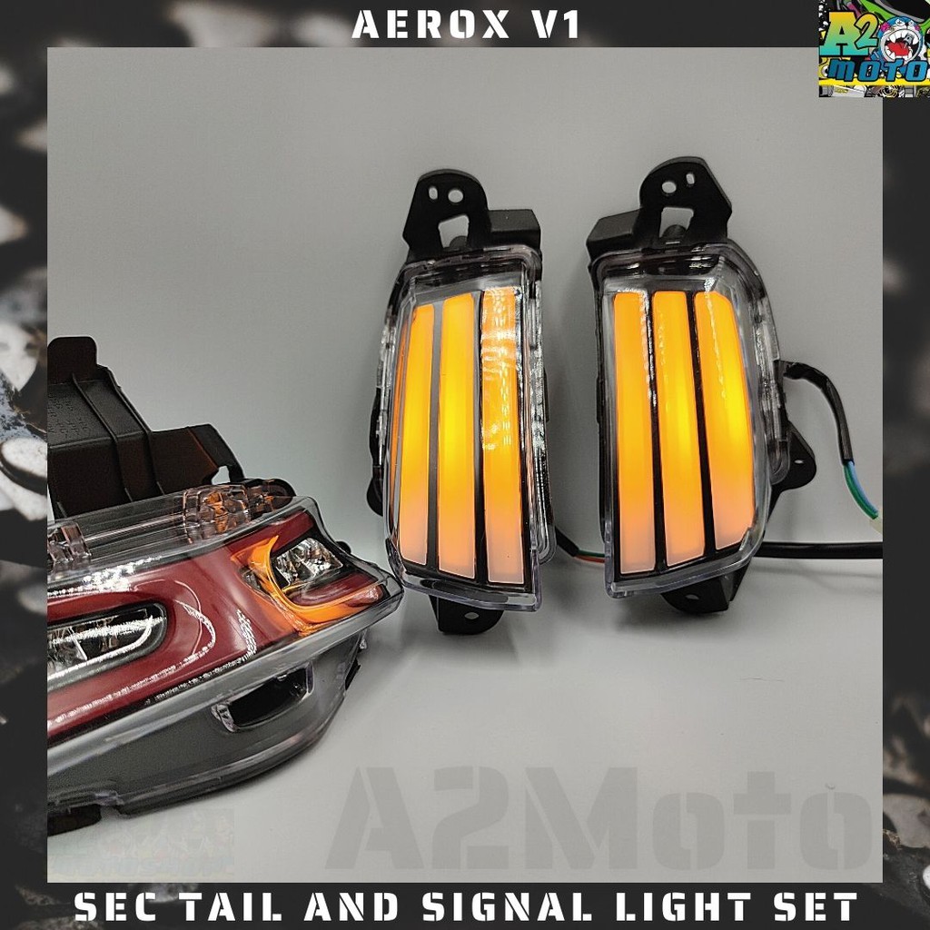SEC AEROX Brake Tail Light with Signal Light Assembly LED SET WJ ASEC