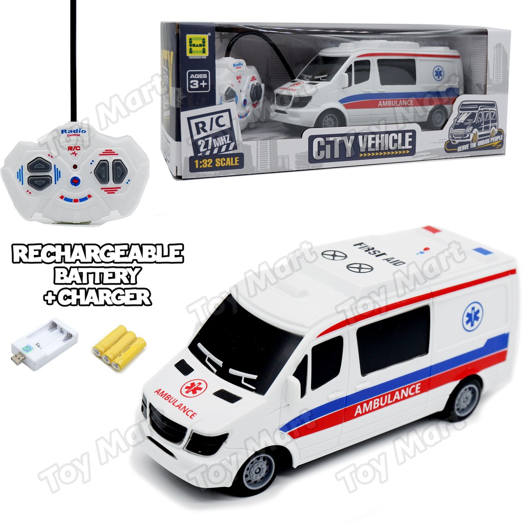 R/C City Rescue Vehicle Rechargeable Ambulance Remote Control Car Play