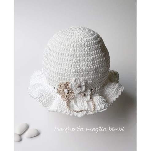 white cotton baby hat