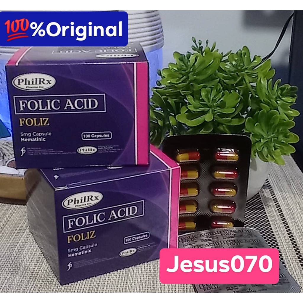 FOLIZ FOLIC ACID 5mg Capsule Hematinic 100 Capsules FDA Reg No