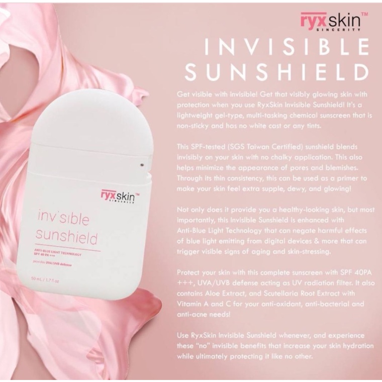 RyxSkin Sincerity Sunscreen 20ml | Ryx Invisible Sunshield