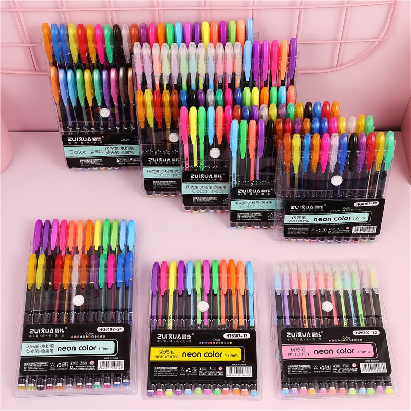 1248 Colors ballpen Colored gel pen set for journal Bold tip 1.0 mm