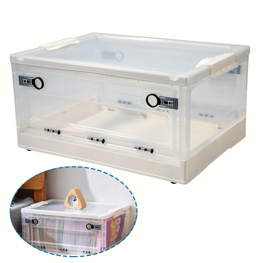 Foldable Storage box Plastic Box Clothes Collapsible Durabox Storage With Wheels Lid COD