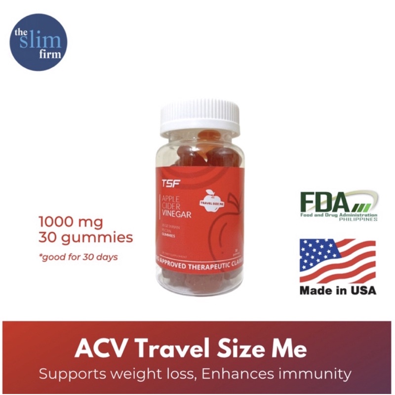 The Slim Firm Apple Cider Vinegar Gummies 1000mg (30 Gummies) Shopee