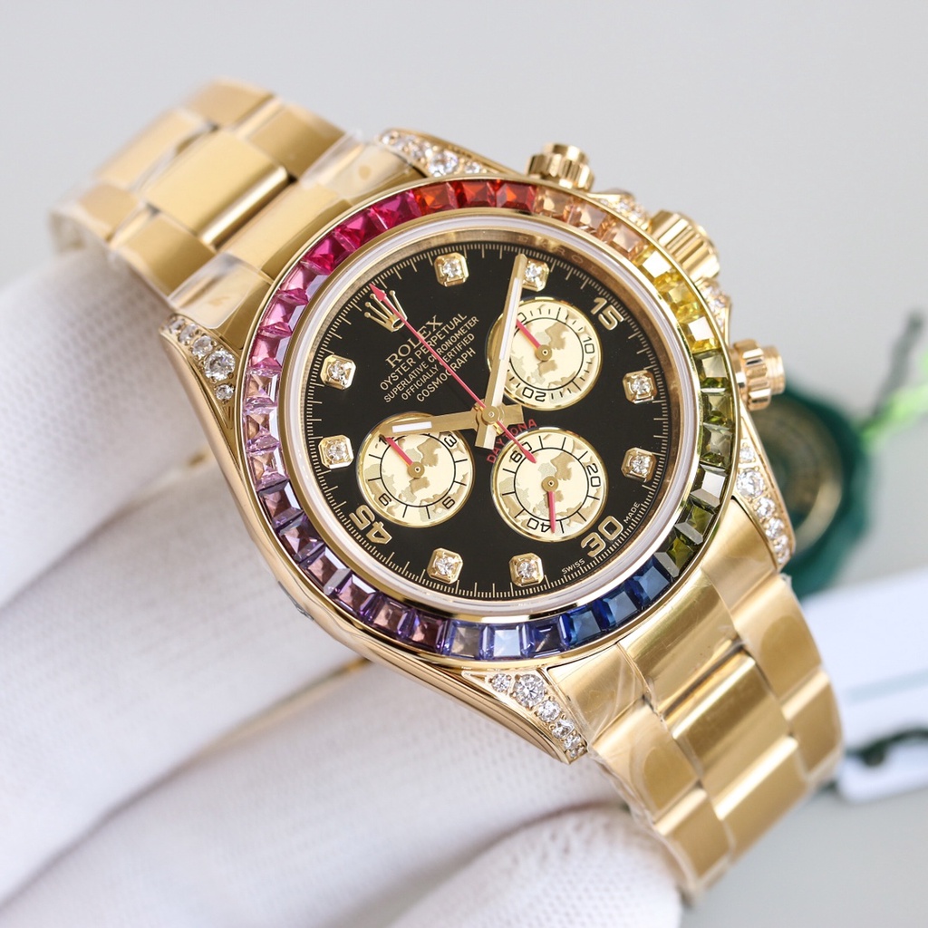 Rolex Rainbow Daytona series is equipped with 7750 mechanical movement.