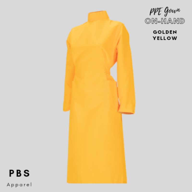 PBS "Golden Yellow" PPE Gown-Isolation Gown - Lab Gown-Smock Gown