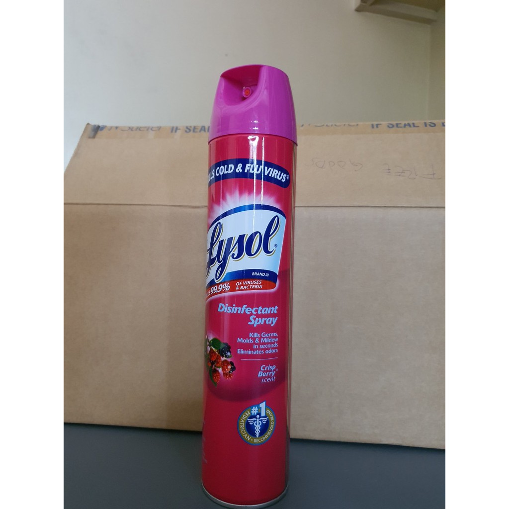 Lysol Disinfectant Spray - Crisp Berry (Red) 510g | Shopee Philippines